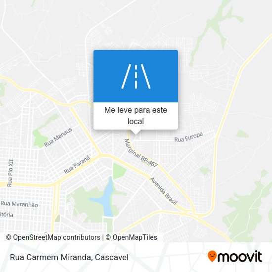 Rua Carmem Miranda mapa