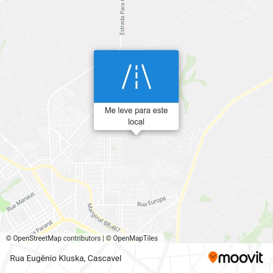 Rua Eugênio Kluska mapa