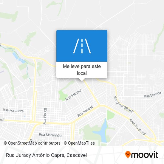 Rua Juracy Antônio Capra mapa