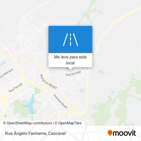 Rua Ângelo Fanhame mapa