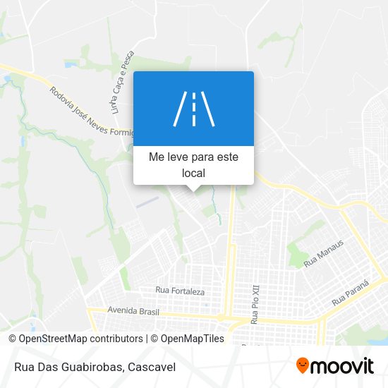 Rua Das Guabirobas mapa