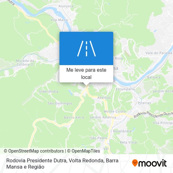 Rodovia Presidente Dutra mapa