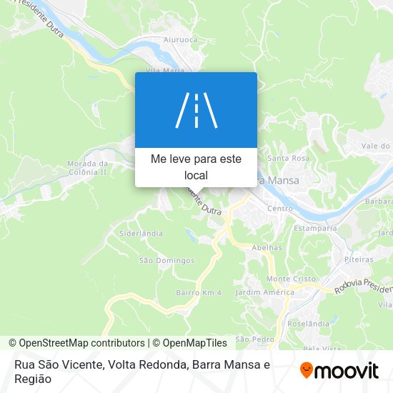 Rua São Vicente mapa