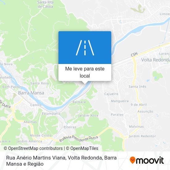 Rua Anério Martins Viana mapa