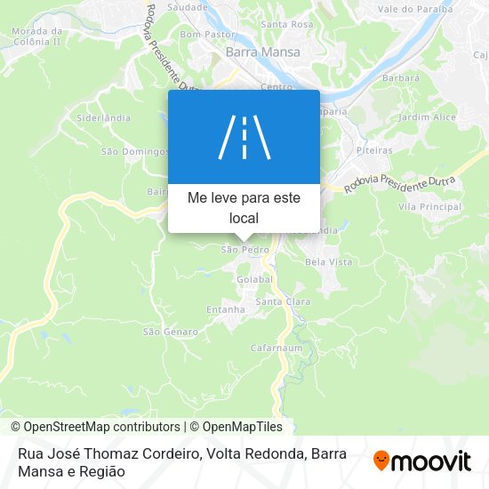 Rua José Thomaz Cordeiro mapa