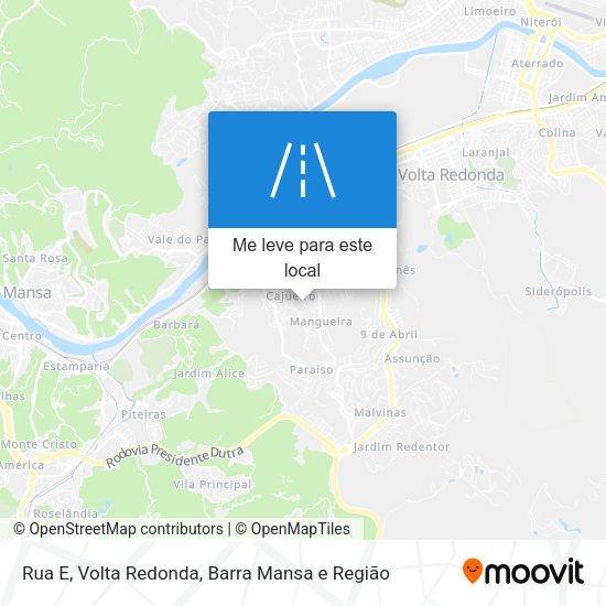 Rua E mapa
