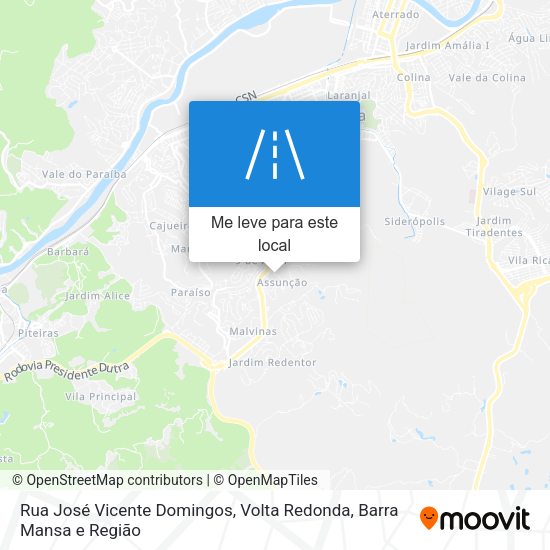 Rua José Vicente Domingos mapa