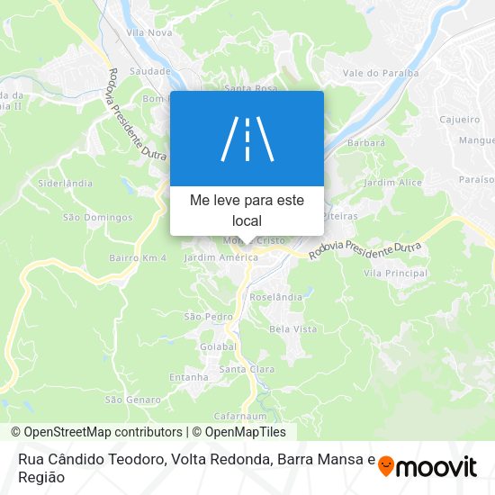Rua Cândido Teodoro mapa