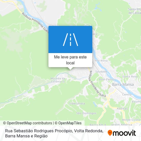 Rua Sebastião Rodrigues Procópio mapa