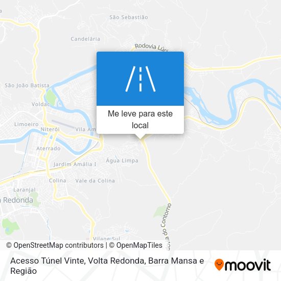 Acesso Túnel Vinte mapa