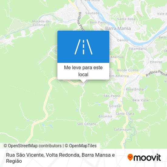 Rua São Vicente mapa
