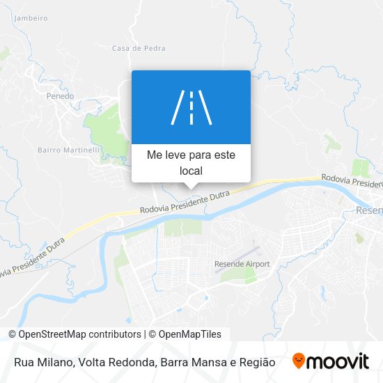Rua Milano mapa