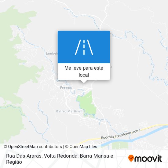 Rua Das Araras mapa