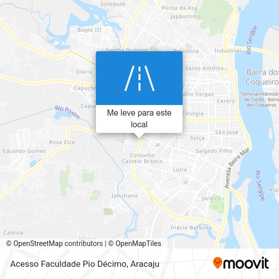 Acesso Faculdade Pio Décimo mapa