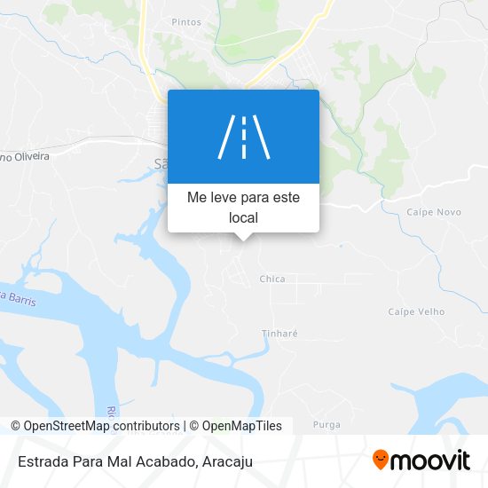 Estrada Para Mal Acabado mapa