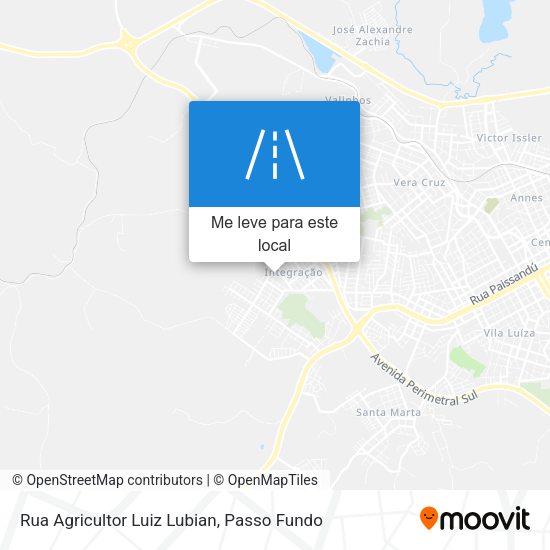 Rua Agricultor Luiz Lubian mapa