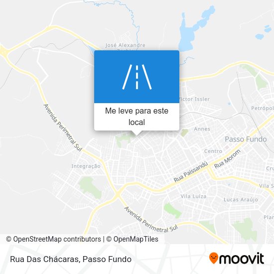 Rua Das Chácaras mapa