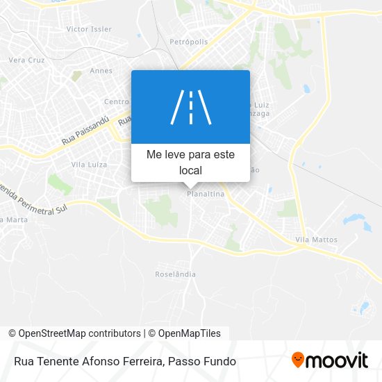 Rua Tenente Afonso Ferreira mapa