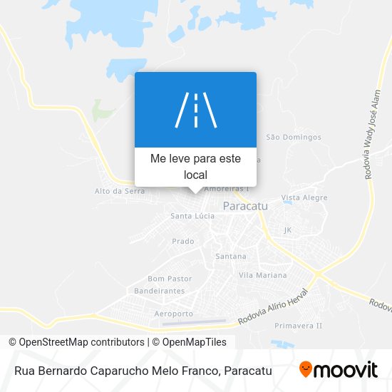 Rua Bernardo Caparucho Melo Franco mapa