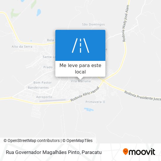 Rua Governador Magalhães Pinto mapa