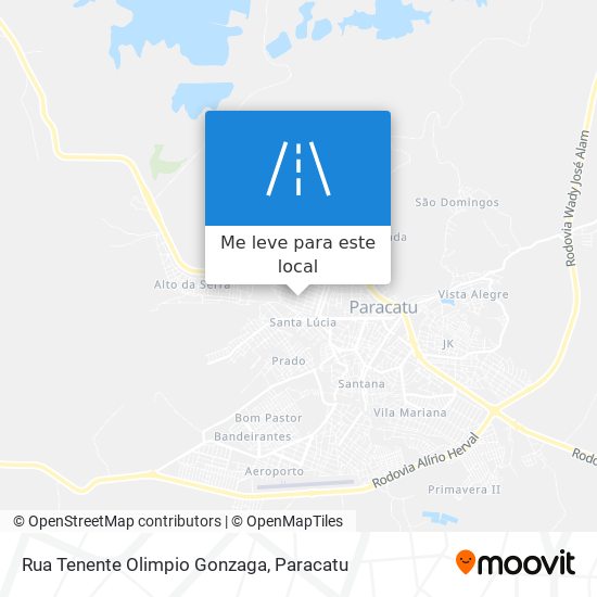 Rua Tenente Olimpio Gonzaga mapa