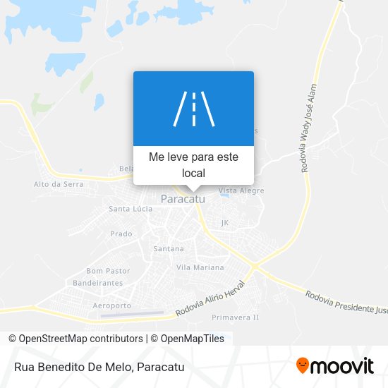 Rua Benedito De Melo mapa