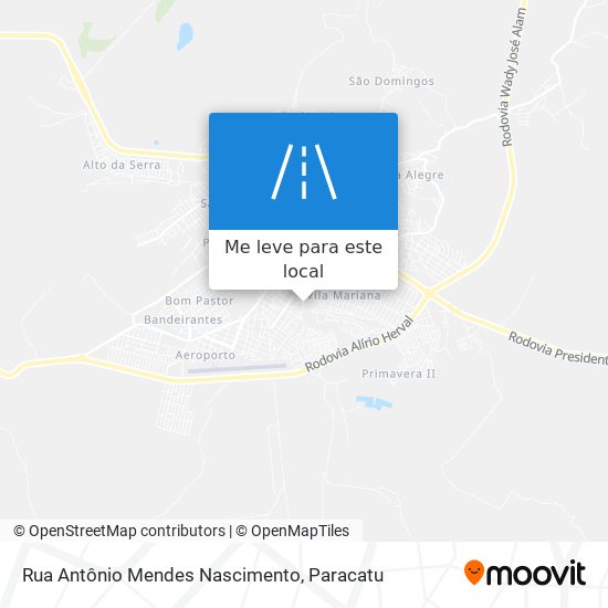 Rua Antônio Mendes Nascimento mapa