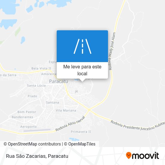 Rua São Zacarias mapa
