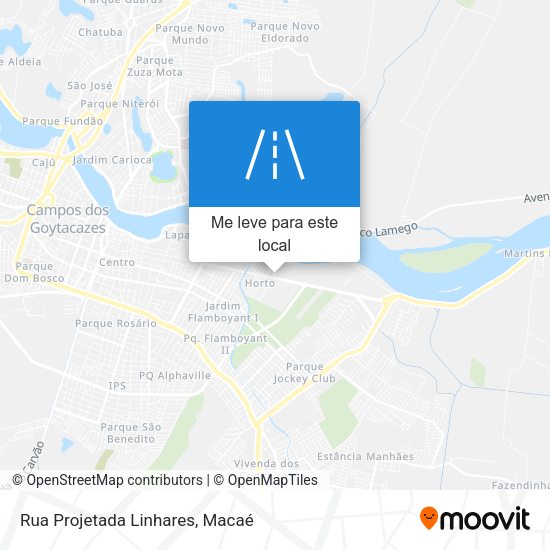 Rua Projetada Linhares mapa