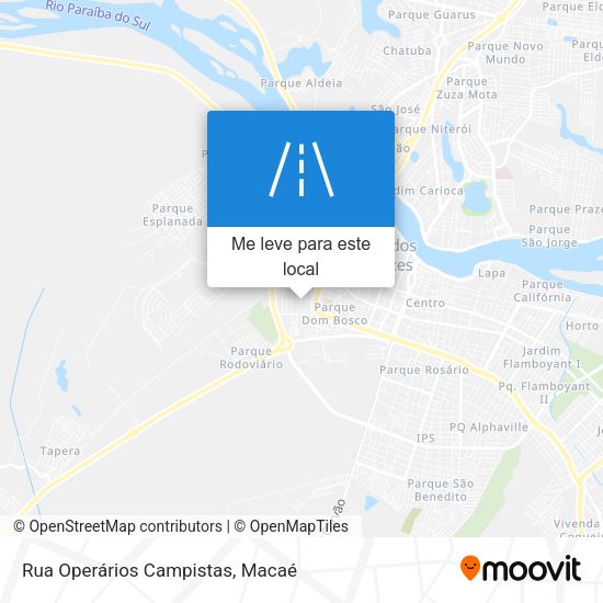 Rua Operários Campistas mapa