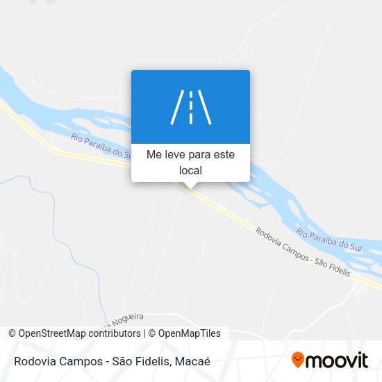 Rodovia Campos - São Fidelis mapa