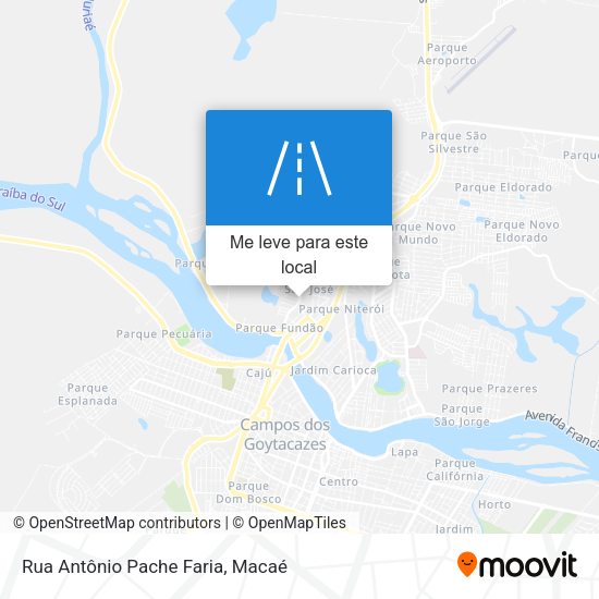 Rua Antônio Pache Faria mapa