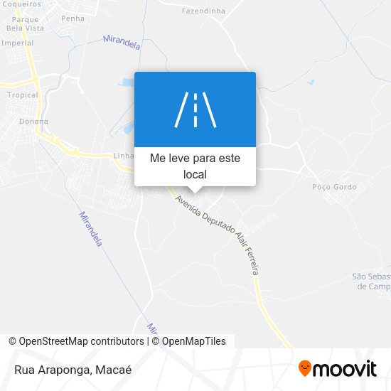 Rua Araponga mapa