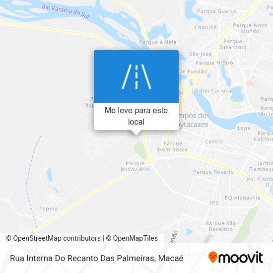 Rua Interna Do Recanto Das Palmeiras mapa
