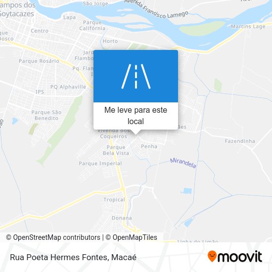Rua Poeta Hermes Fontes mapa