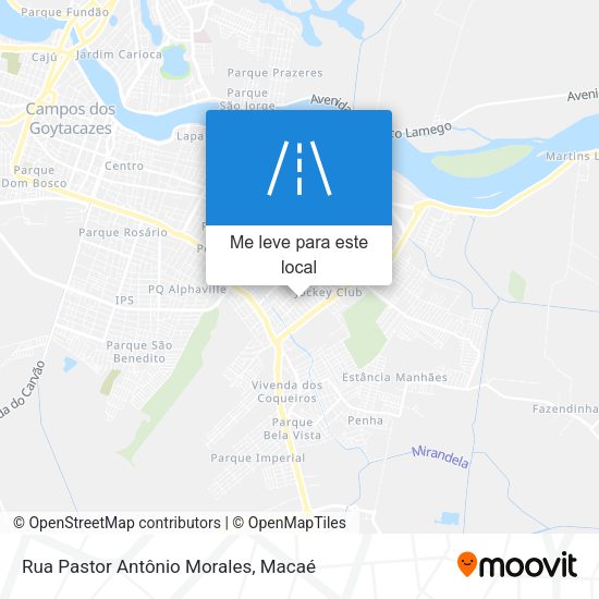 Rua Pastor Antônio Morales mapa