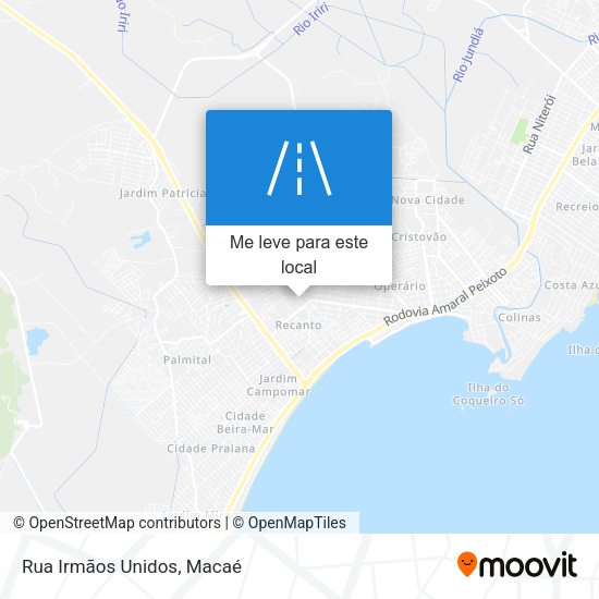 Rua Irmãos Unidos mapa