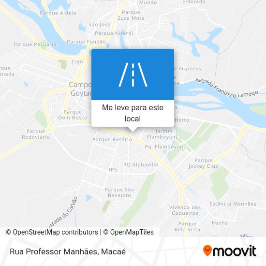 Rua Professor Manhães mapa