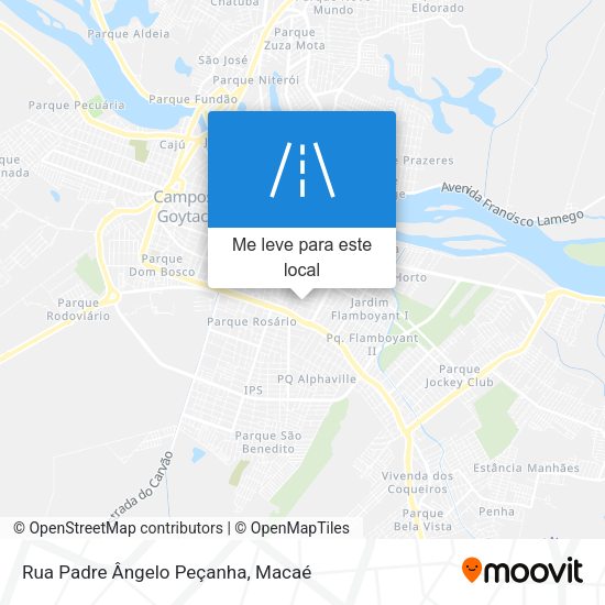Rua Padre Ângelo Peçanha mapa