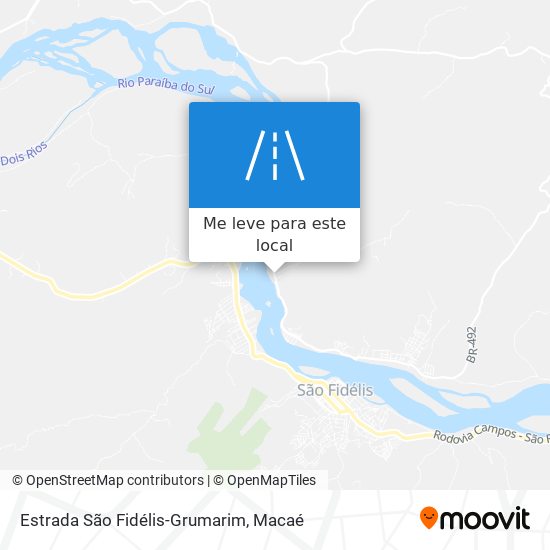 Estrada São Fidélis-Grumarim mapa