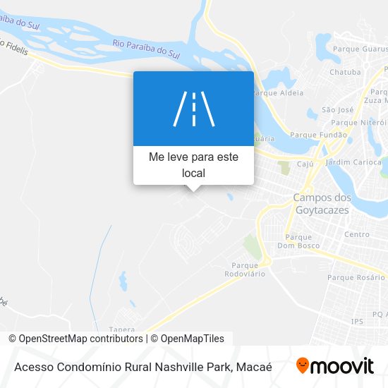 Acesso Condomínio Rural Nashville Park mapa