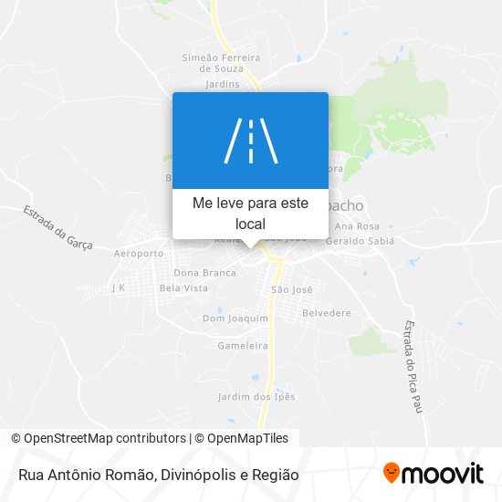 Rua Antônio Romão mapa