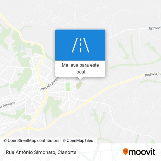 Rua Antônio Simonato mapa