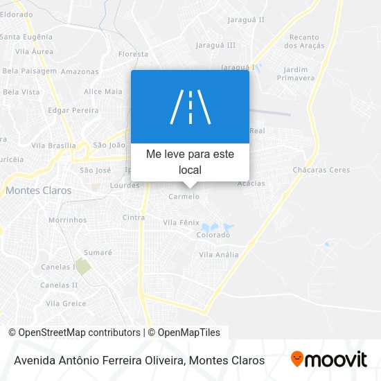Avenida Antônio Ferreira Oliveira mapa