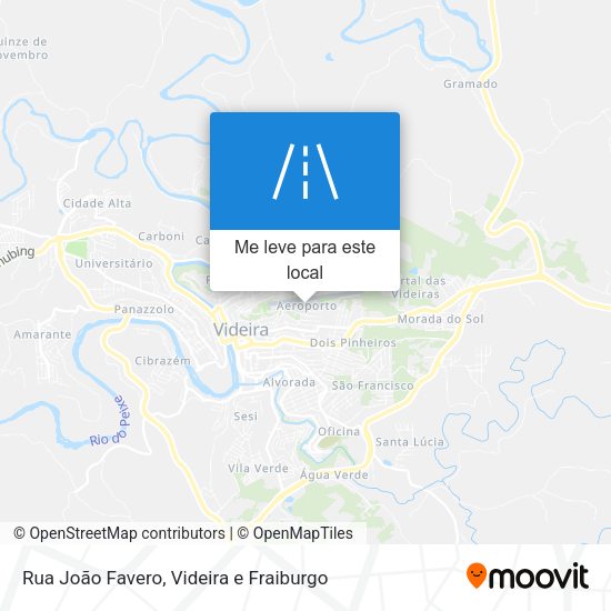 Rua João Favero mapa