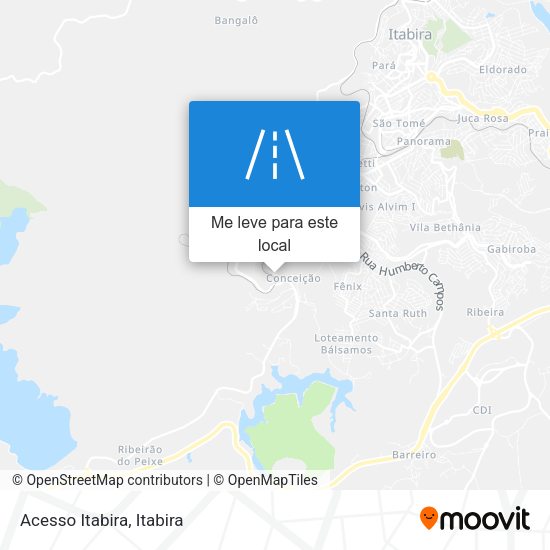 Acesso Itabira mapa