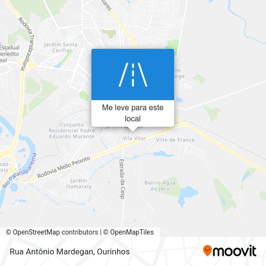 Rua Antônio Mardegan mapa