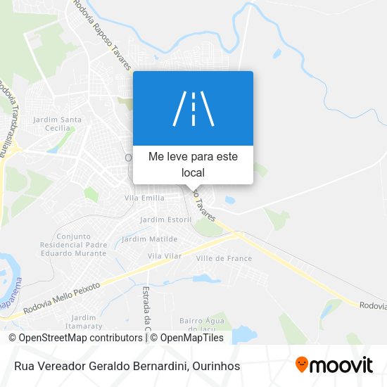 Rua Vereador Geraldo Bernardini mapa