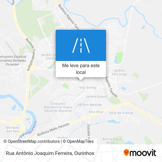 Rua Antônio Joaquim Ferreira mapa