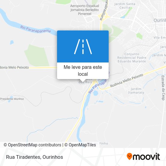 Rua Tiradentes mapa